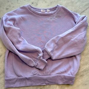 Purple ruffled sleeves sweater